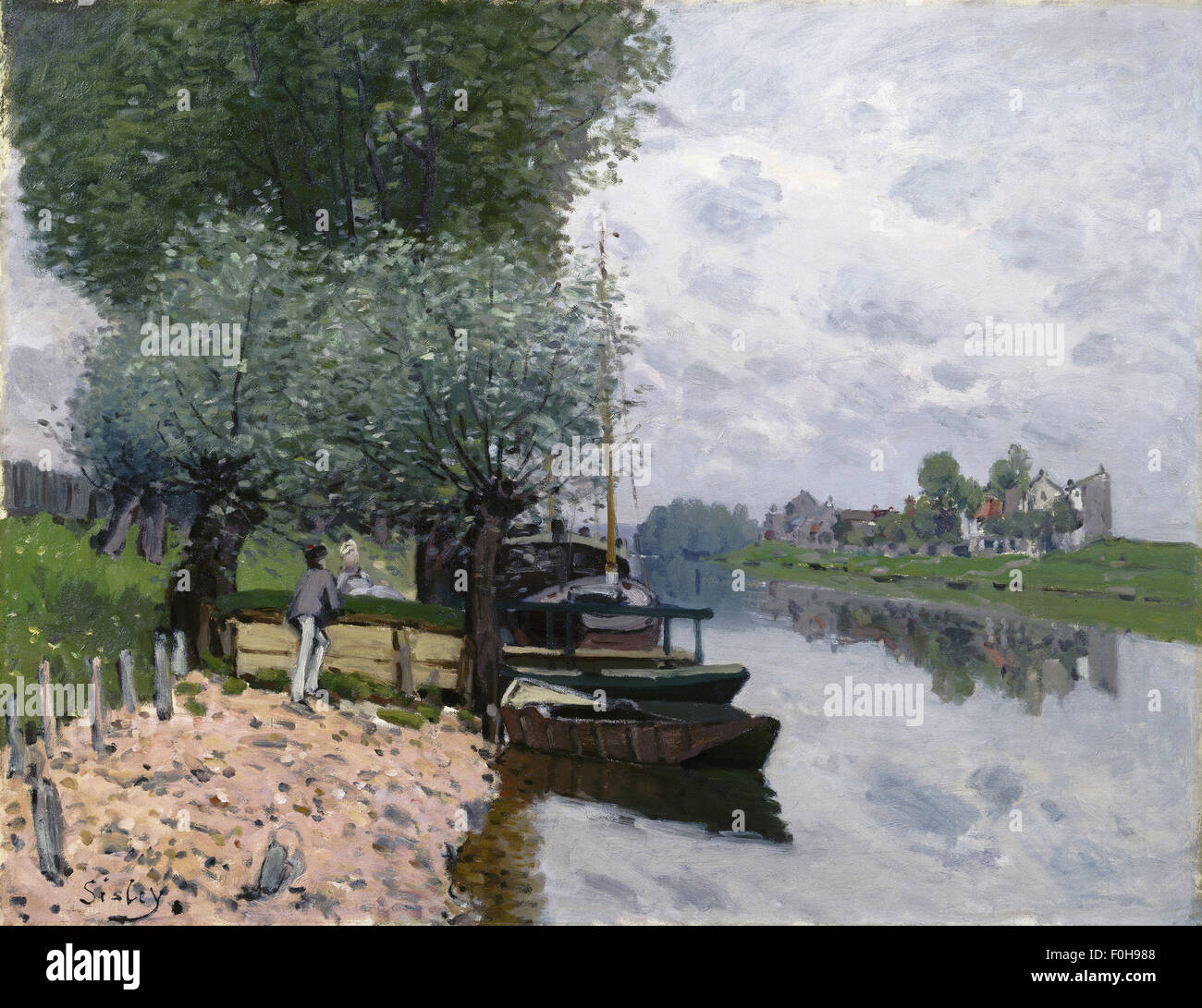 Toile Décorative - La Seine à Bougival Par Alfred Sisley - Tableau Impressionniste Prêt à Accrocher
