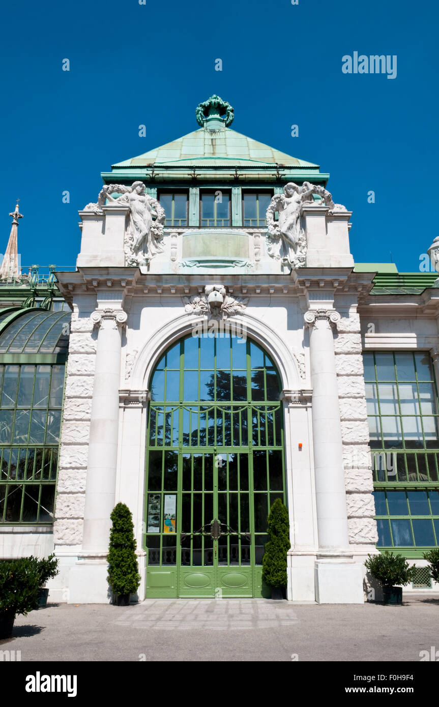 Entrance to the Palmenhaus in the  Burggarten Vienna, Austria Stock Photo