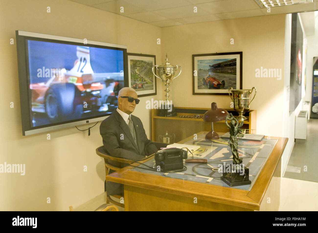 Ferrari Museum (Museo Ferrari) in Maranello, Italy. Enzo in is office. Stock Photo