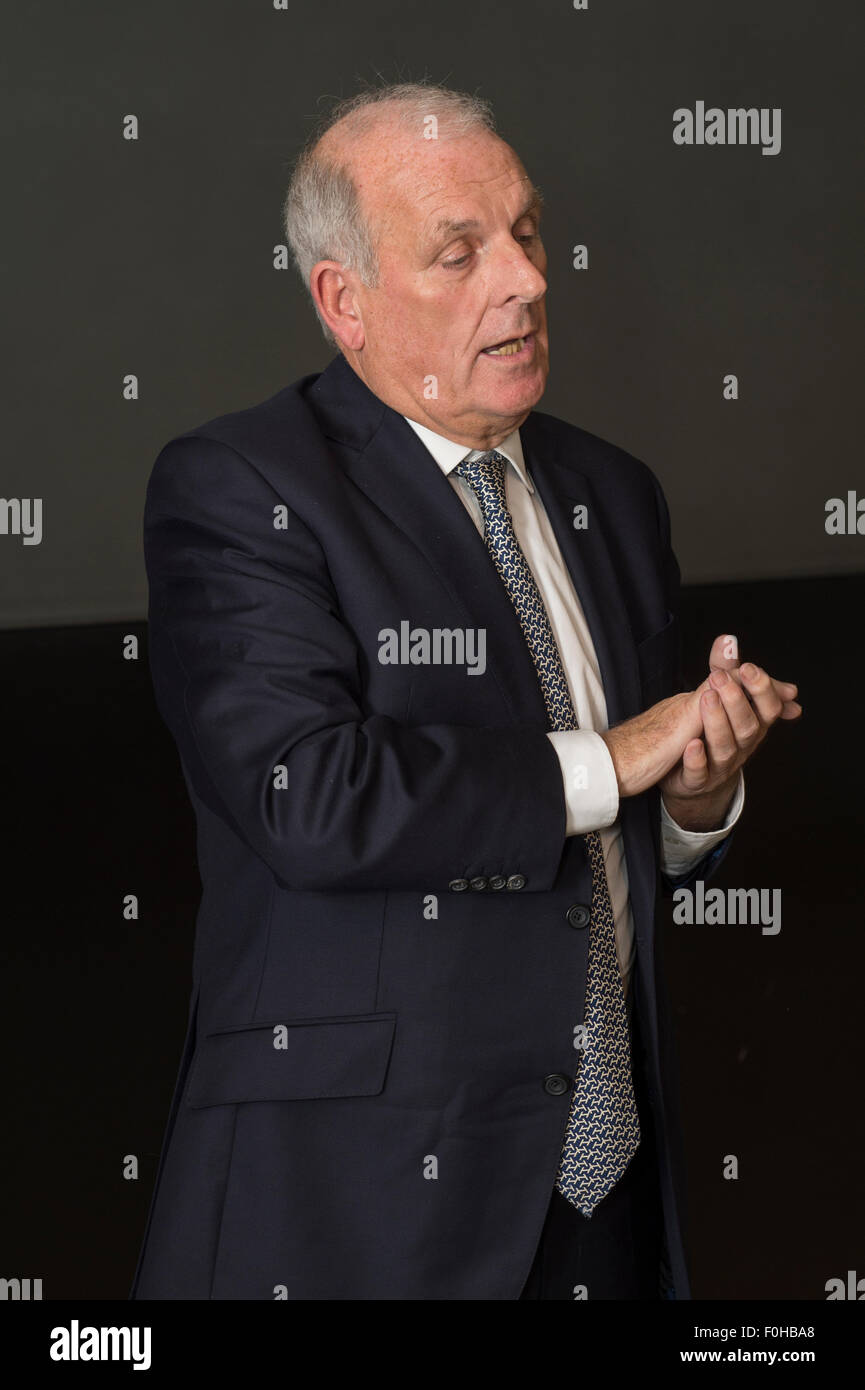 UK newspaper executive and former newspaper editor Kelvin MacKenzie giving a speech at the Guardian Newspaper Offices. Stock Photo
