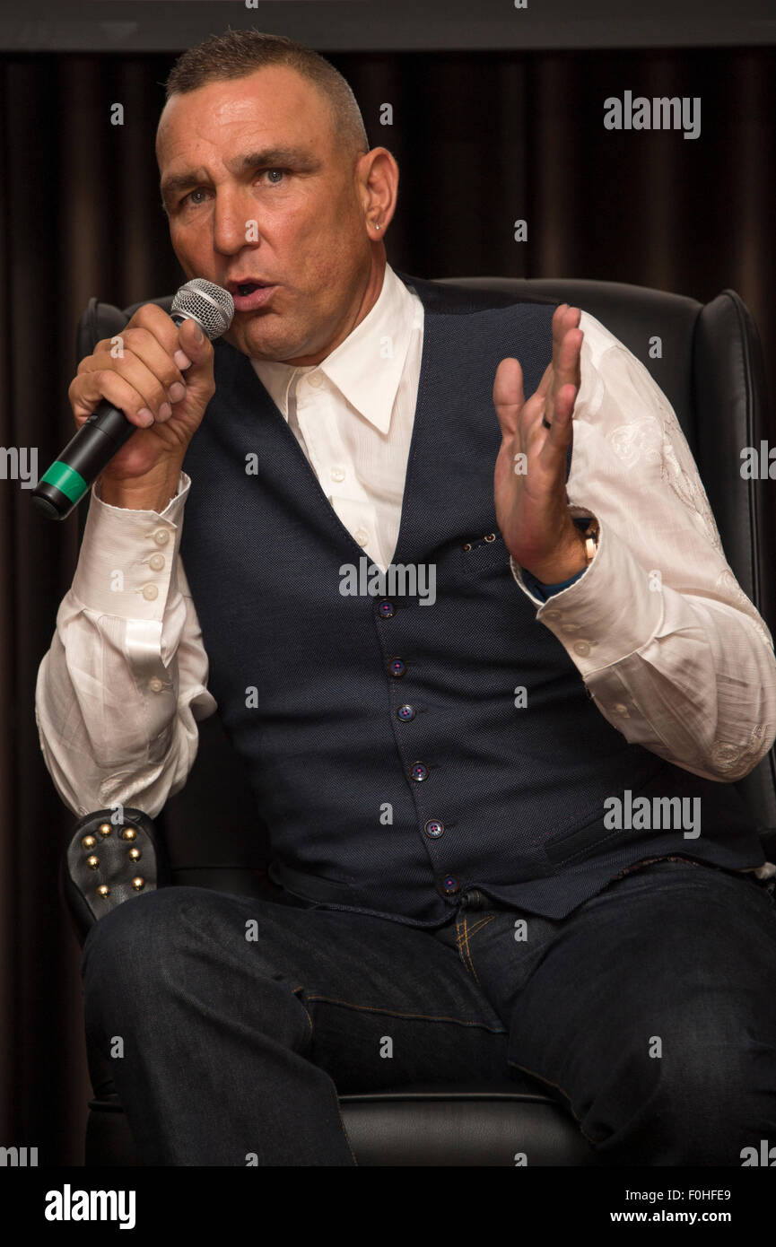 Ex footballer, now actor, Vinnie Jones at An Audience With Vinnie Jones in Essex, 2015. Stock Photo