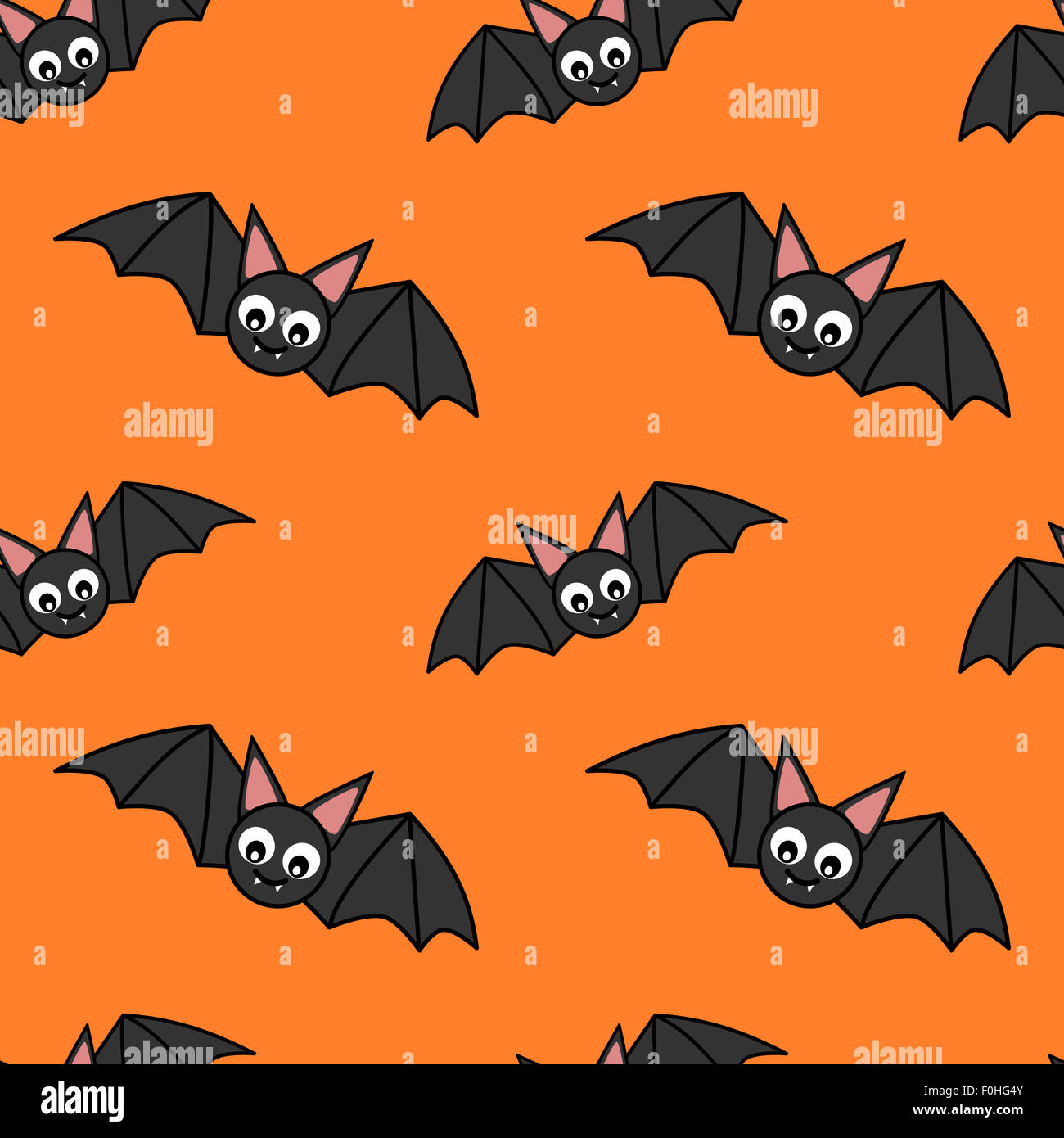 cute cartoon bat halloween seamless pattern Stock Photo - Alamy