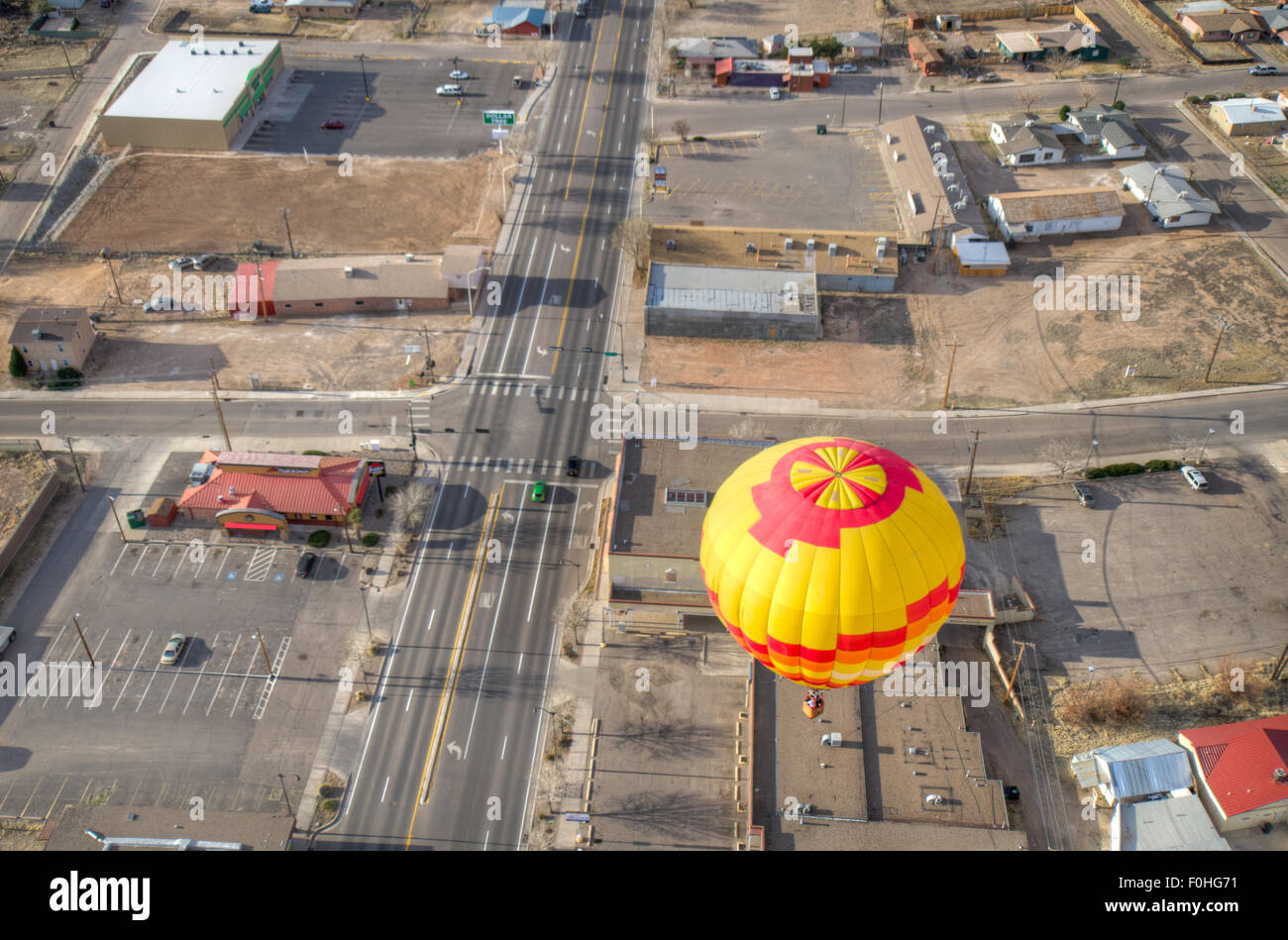 Hot Air Balloons over Belen New Mexico. Stock Photo