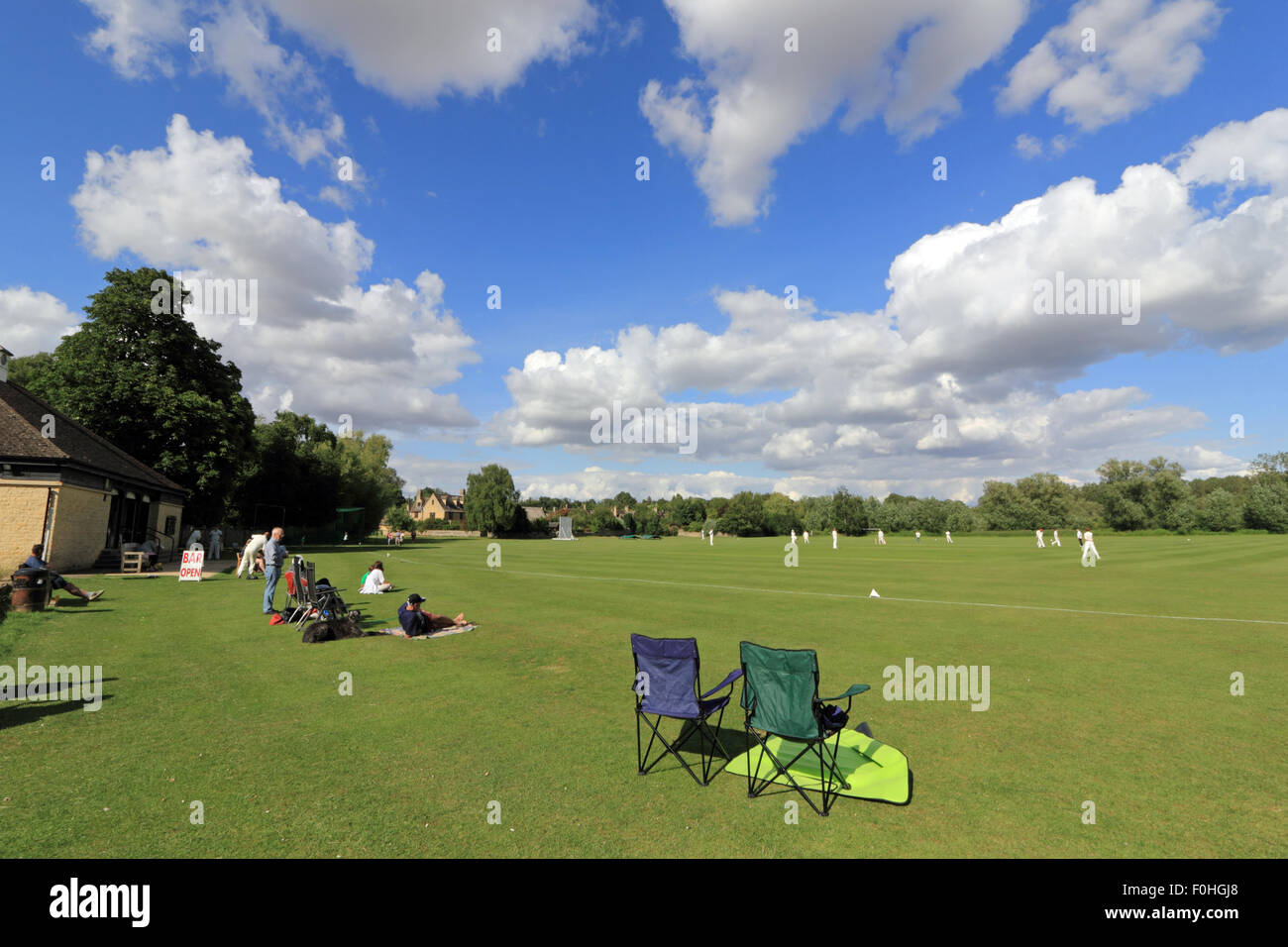 Cricket pitch at Minster Lovell Oxfordshire England UK Stock Photo