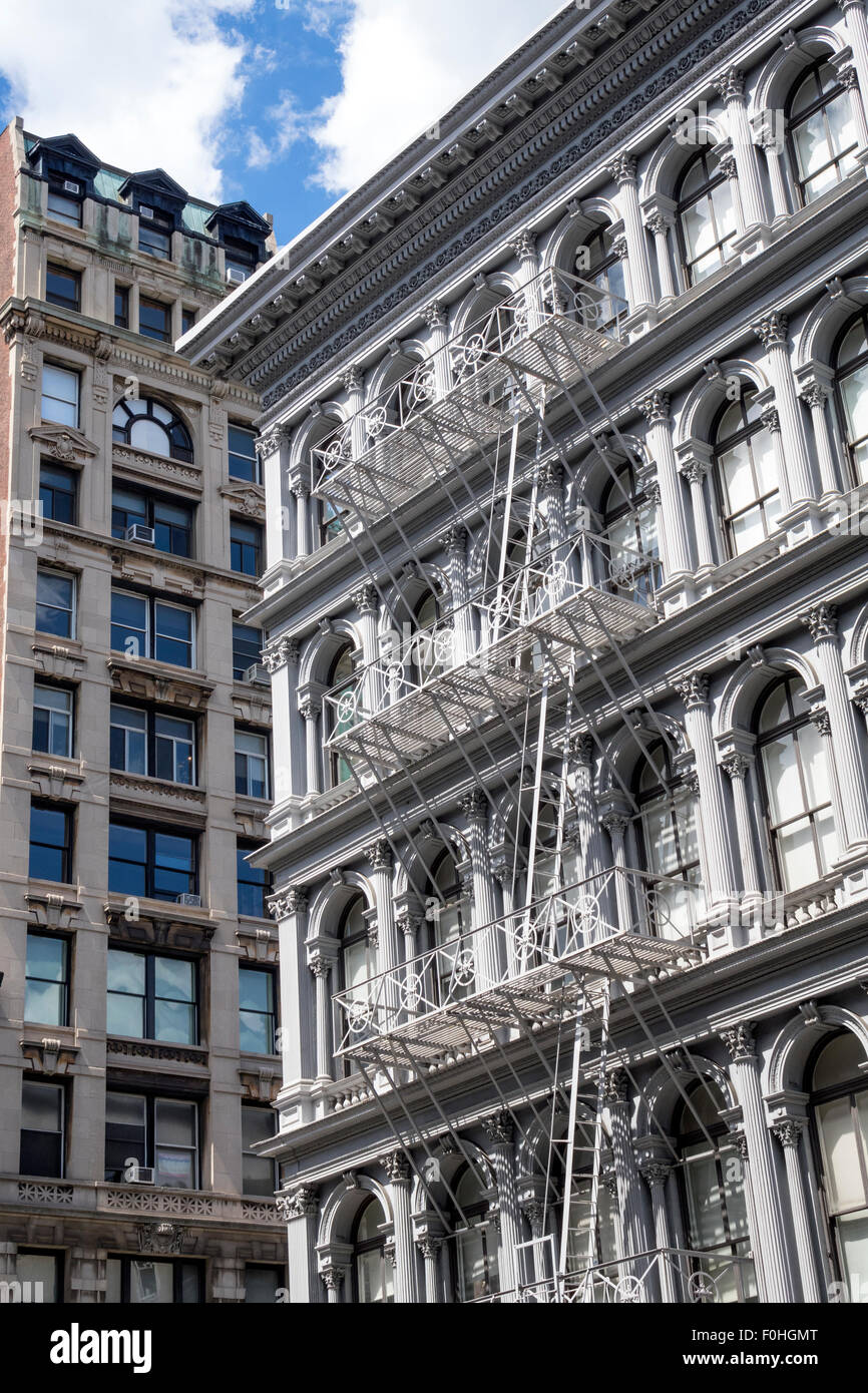 New york city soho historic cast iron district hires stock photography