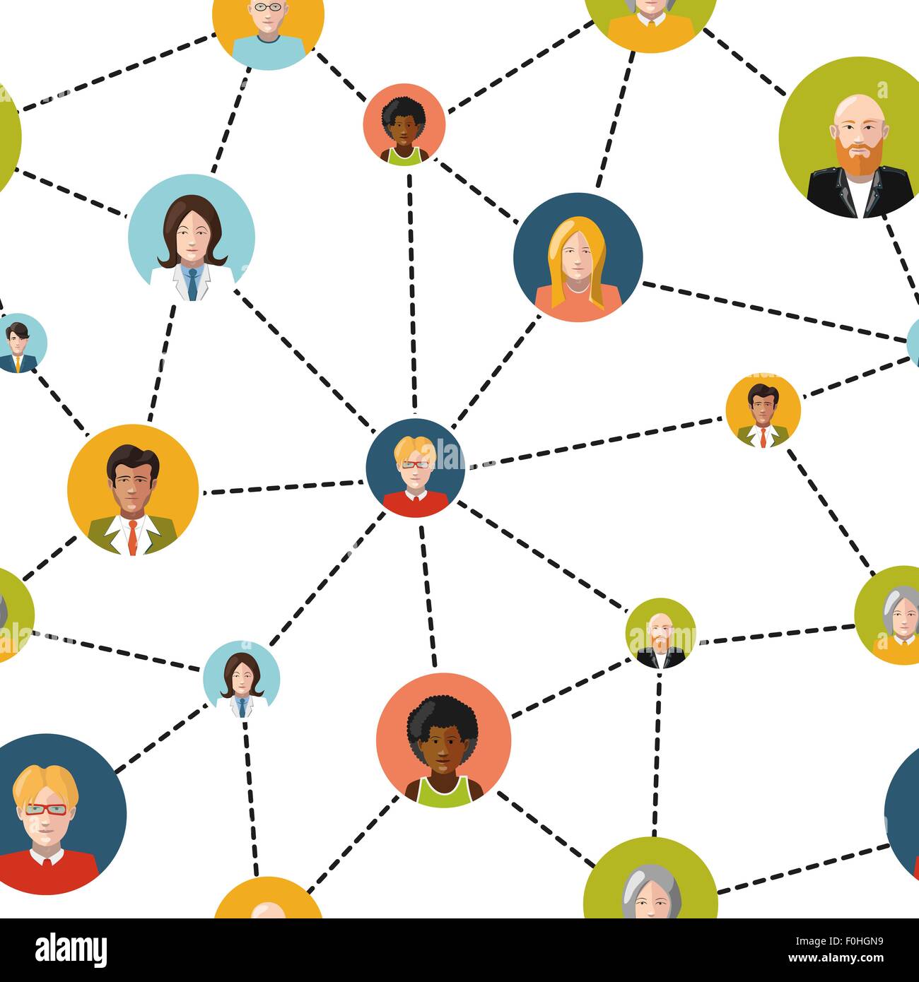 People avatars in social network on white background, seamless pattern ...