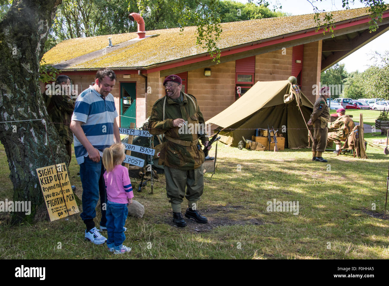Re -enactment Soldiers of the second World War at Cannock Chase Visitor Centre UK Stock Photo