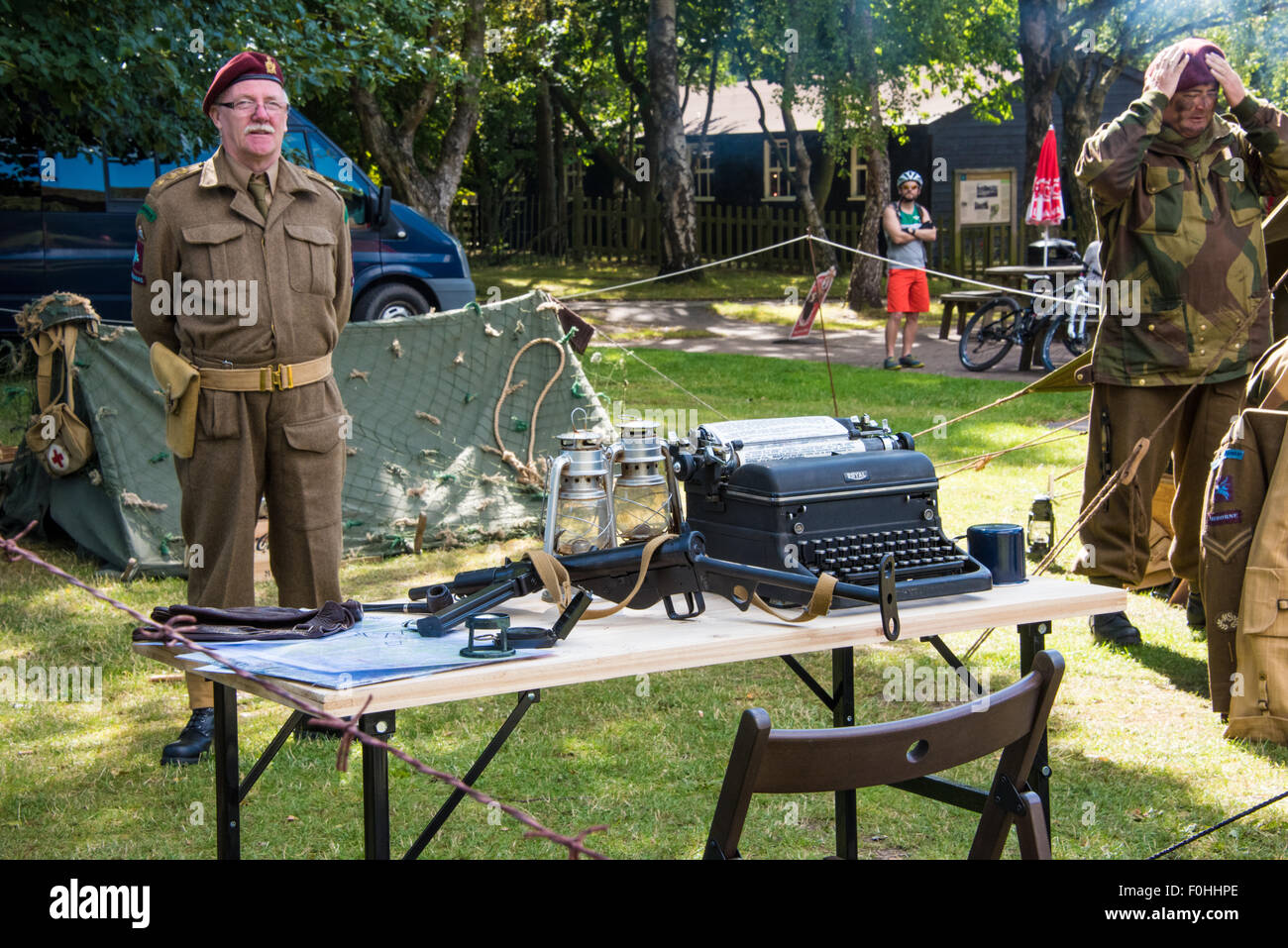Re -enactment Soldiers of the second World War at Cannock Chase Visitor Centre UK Stock Photo