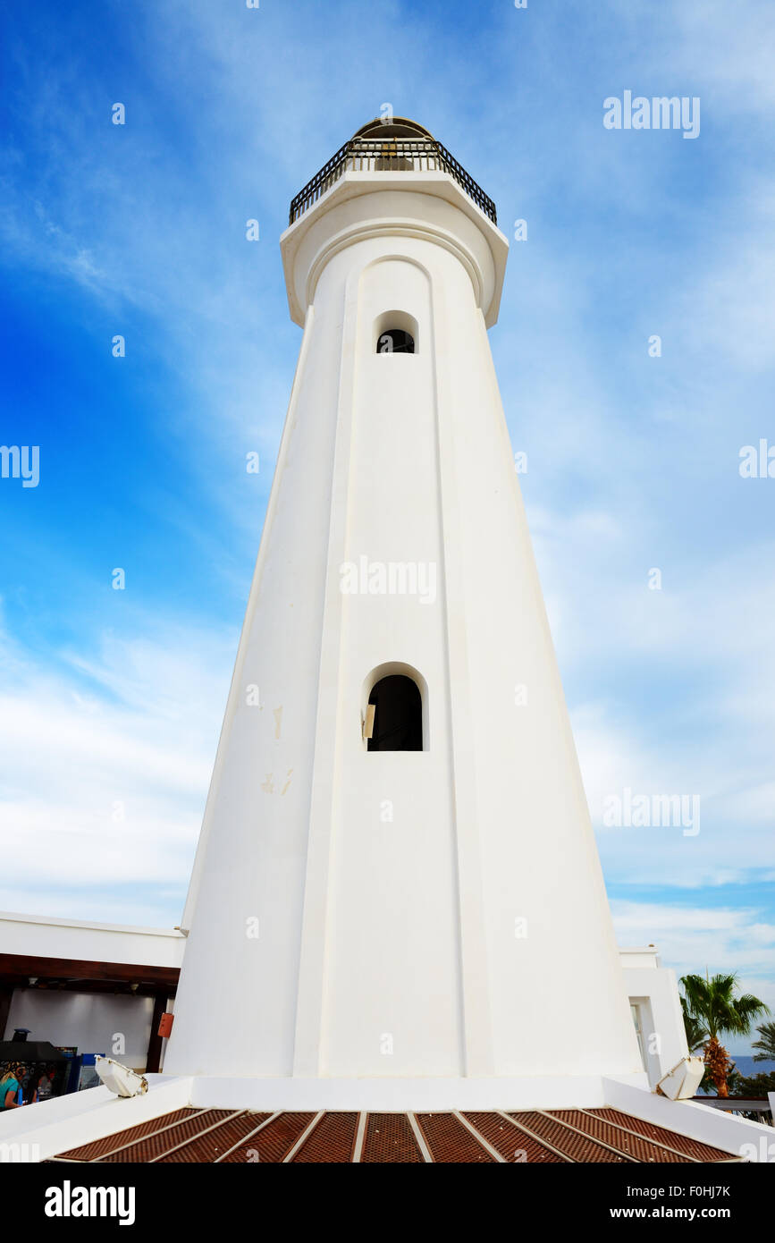 The lighthouse on shore, Sharm el Sheikh, Egypt Stock Photo