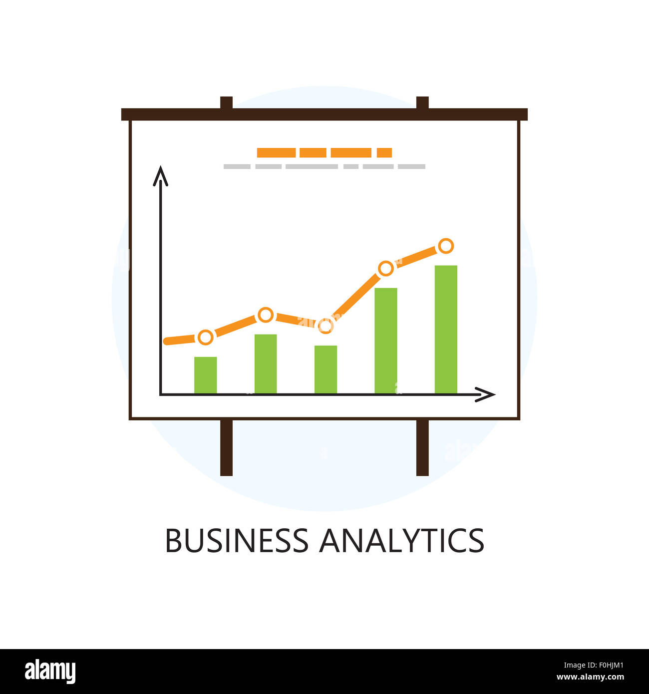 Flat Colored Statistics and Analytics Icon. Stock Photo