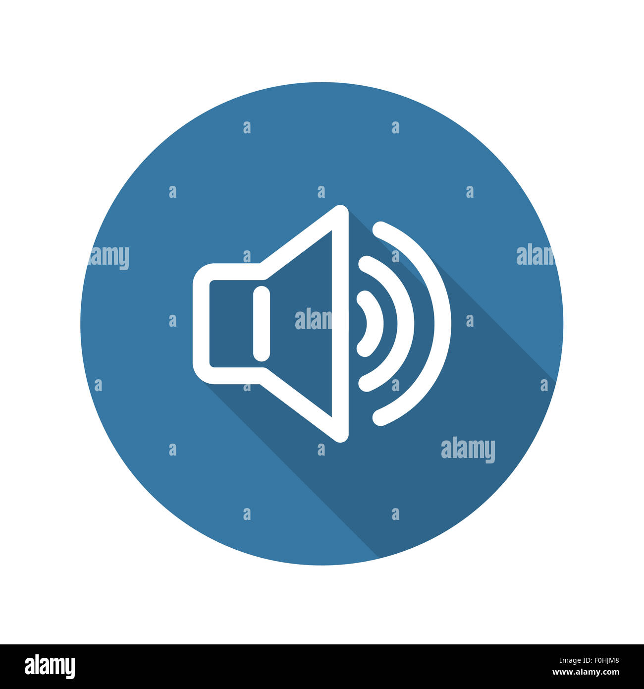 Sound Speaker. Flat icon design with long shadow. Isolated Stock Photo ...