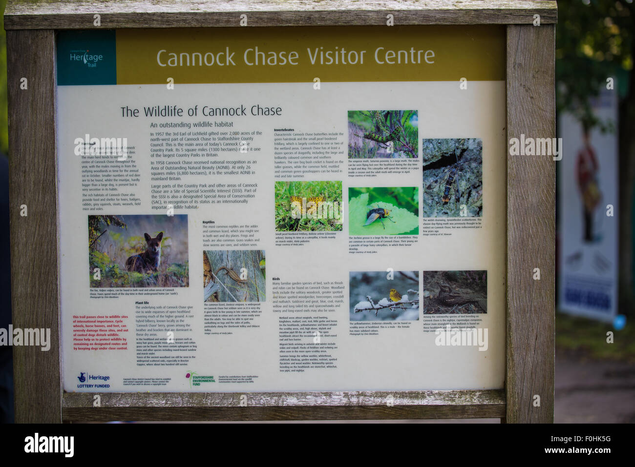 Cannock Chase Visitor Centre sign post Cannock UK Stock Photo