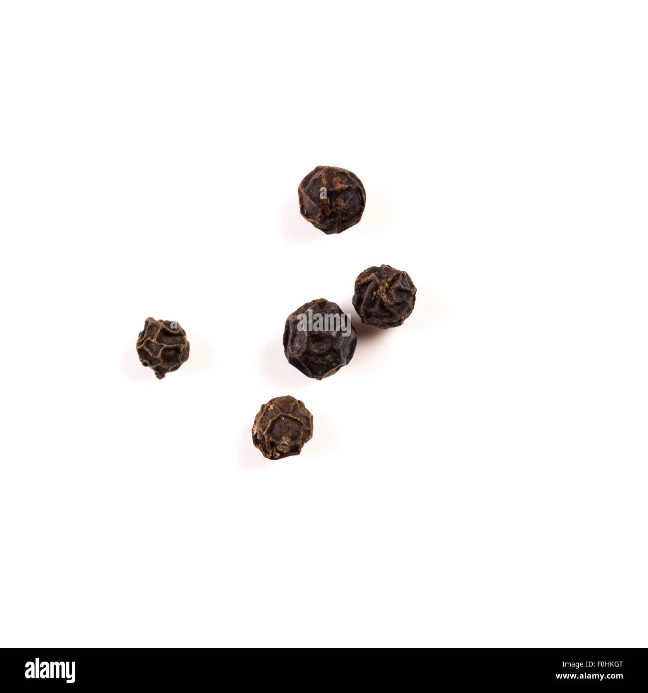black pepper, black peppercorn , indian spice isolated on white Stock
