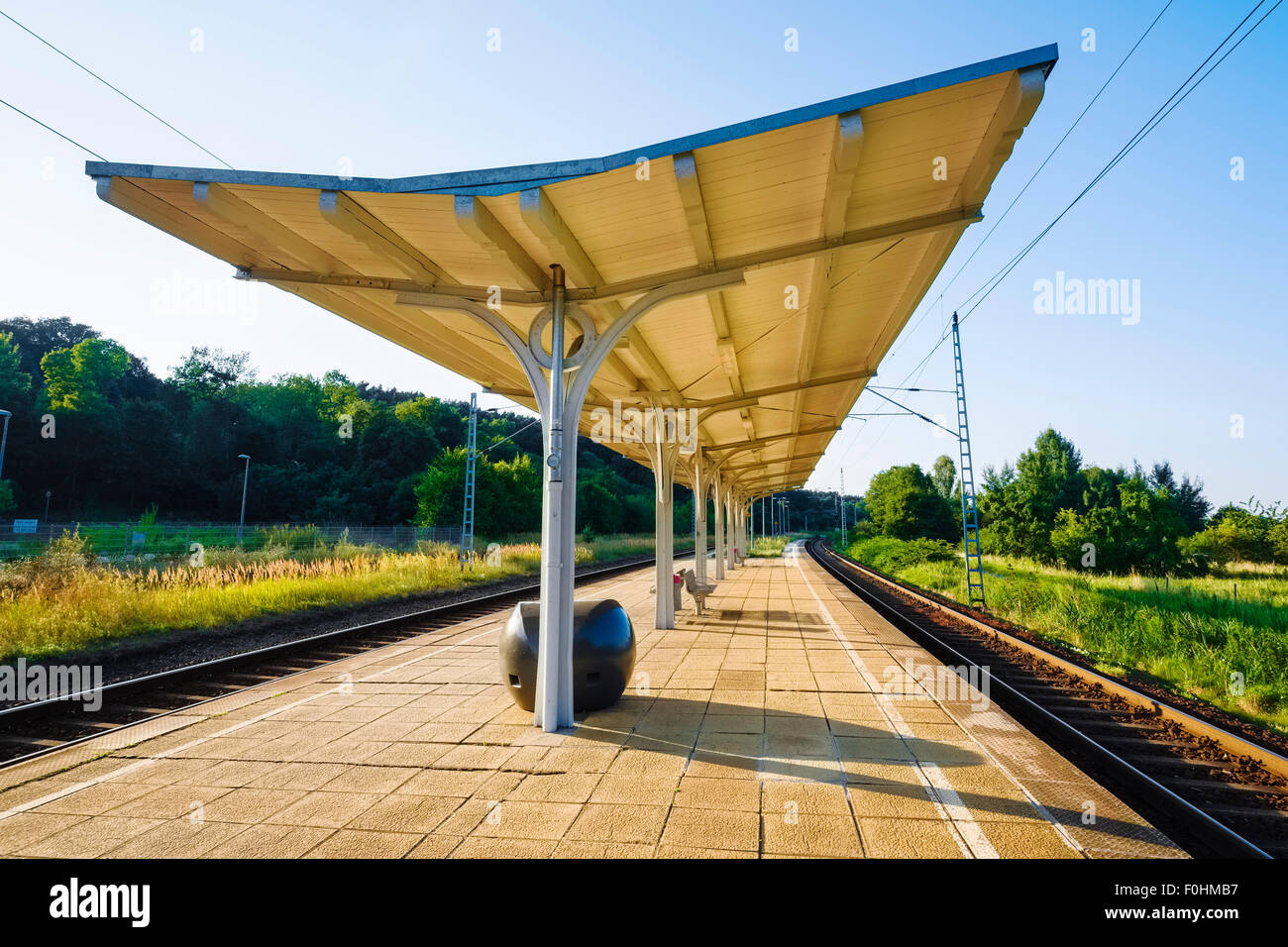 Platform Shelter At Neuzelle Station Brandenburg Germany Stock Photo