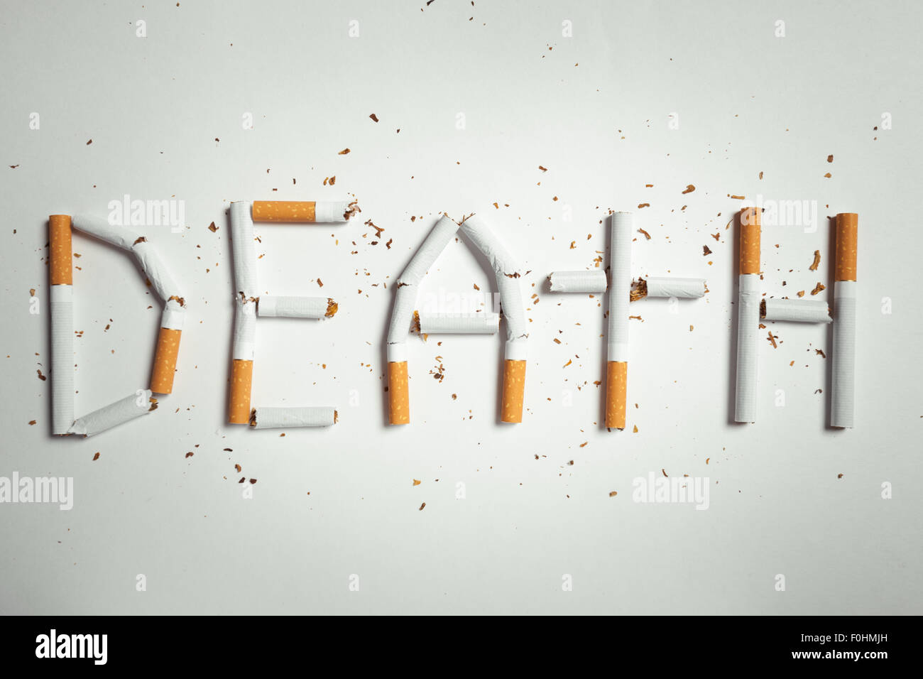 word DEATH, made of cigarettes Stock Photo