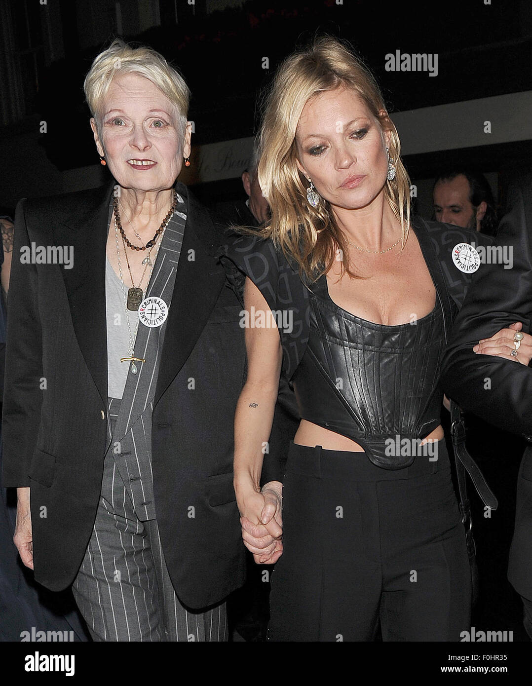 Kate Moss and Dame Vivienne Westwood arrive at Lou Lou's private members  club in Mayfair. It was the first time Kate had been pictured since she hit  the headlines for abusing staff