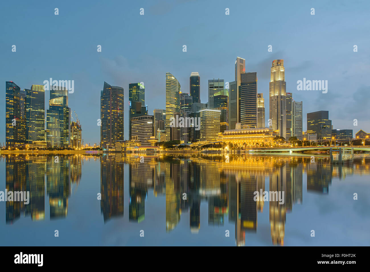 Singapore city skyline at night Stock Photo