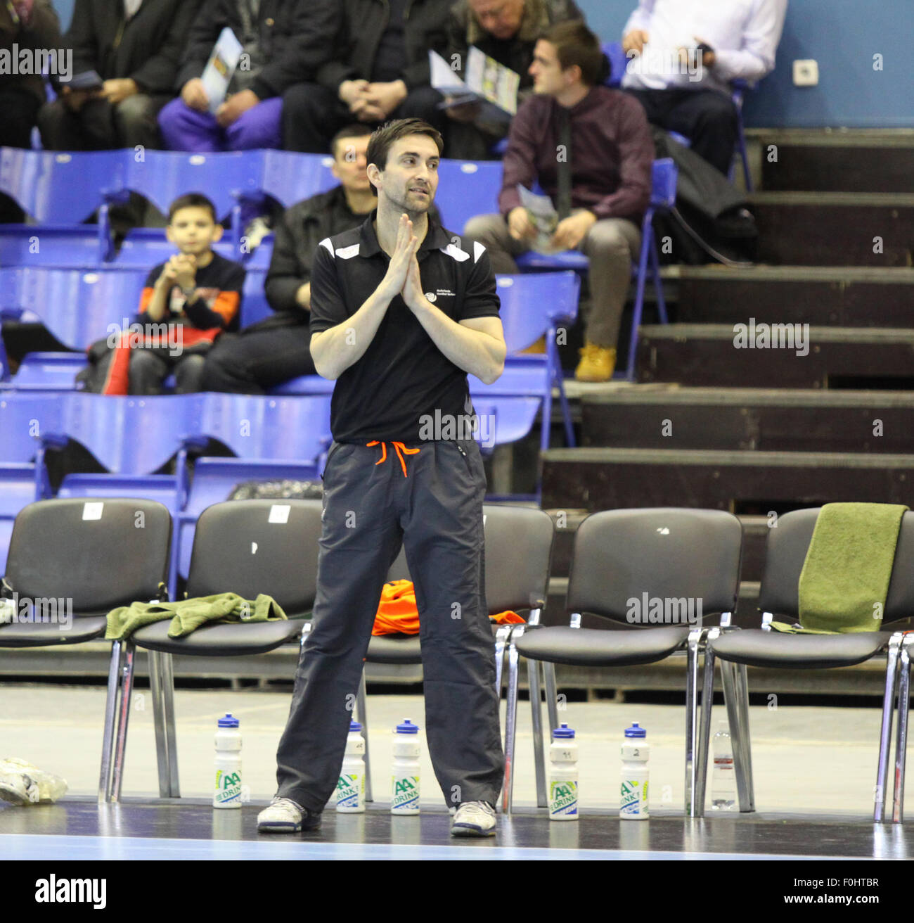 KYIV, UKRAINE APRIL 2, 2013 Head coach of Netherlands national handball team Mark Schmetz