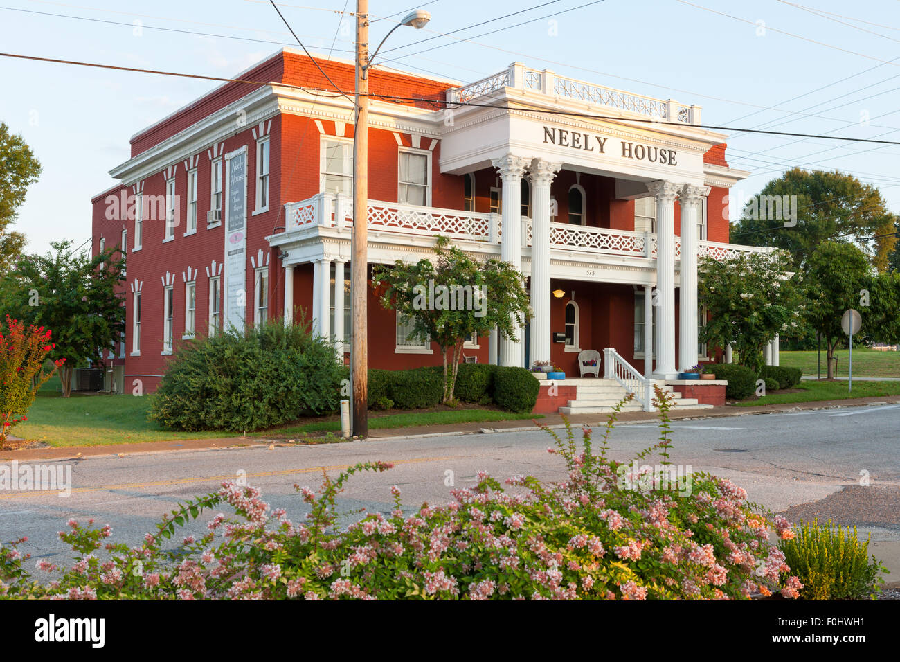 The historic Neely House, a former railroad hotel, in Jackson