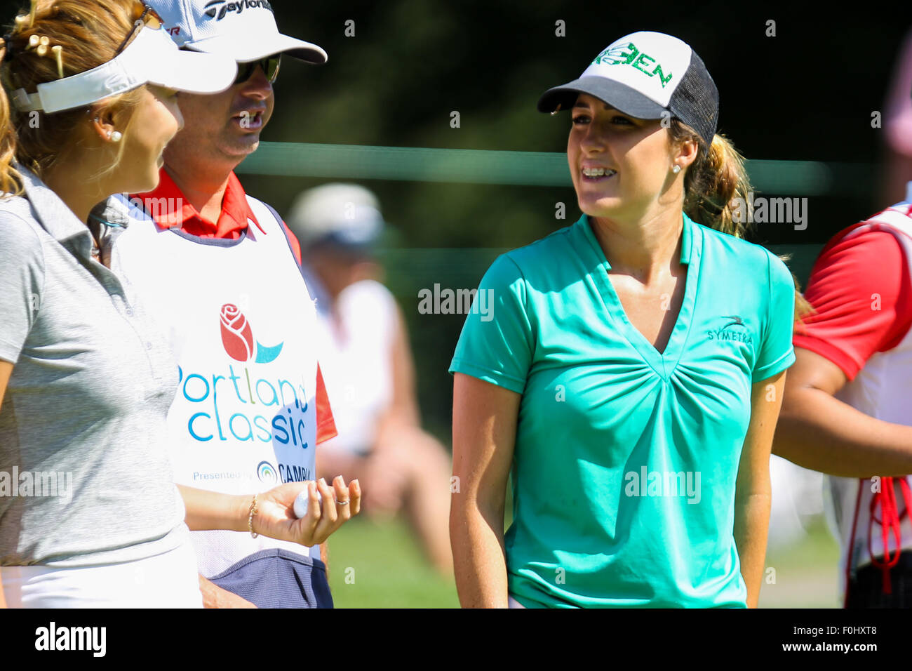 Portlad, Oregon, USA. 16th August, 2015. JAYE MARIE GREEN talks before putting during the Portland Classic at the Columbia Edgewater Country Club in Portland, OR on August 16, 2015. 16th Aug, 2015. Credit:  David Blair/ZUMA Wire/Alamy Live News Stock Photo