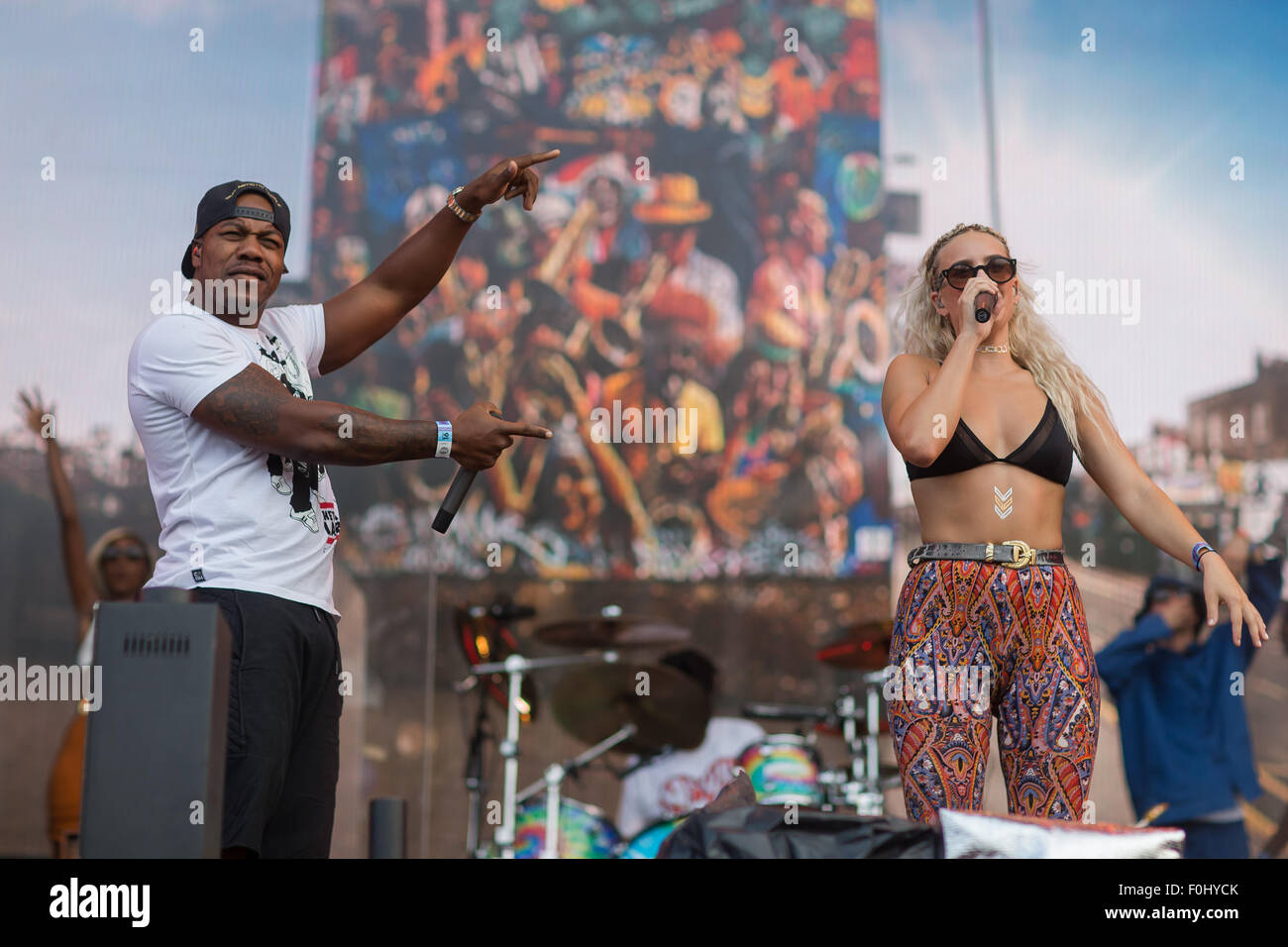 Budapest, Hungary. 16th Aug, 2015. Members of the British drum and bass