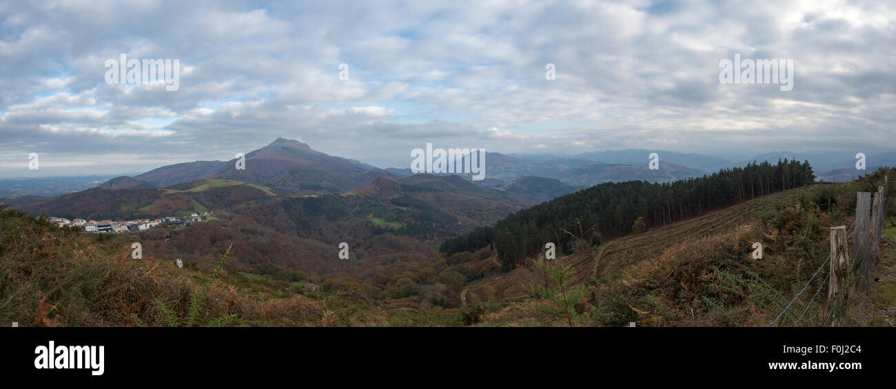 View from the north side of the Pyrenees, at the border with France and Spain. Stock Photo