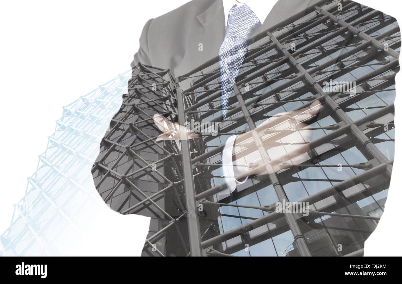 Double exposure of success businessman with abstract Stock Photo - Alamy