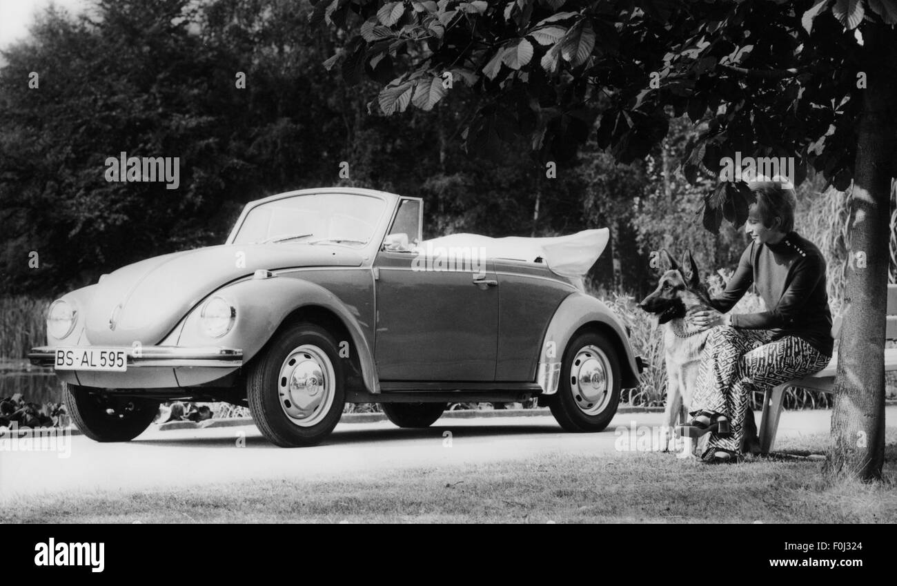 transport / transportation, car, vehicle variants, Volkswagen, VW beetle convertible, 1972, Additional-Rights-Clearences-Not Available Stock Photo