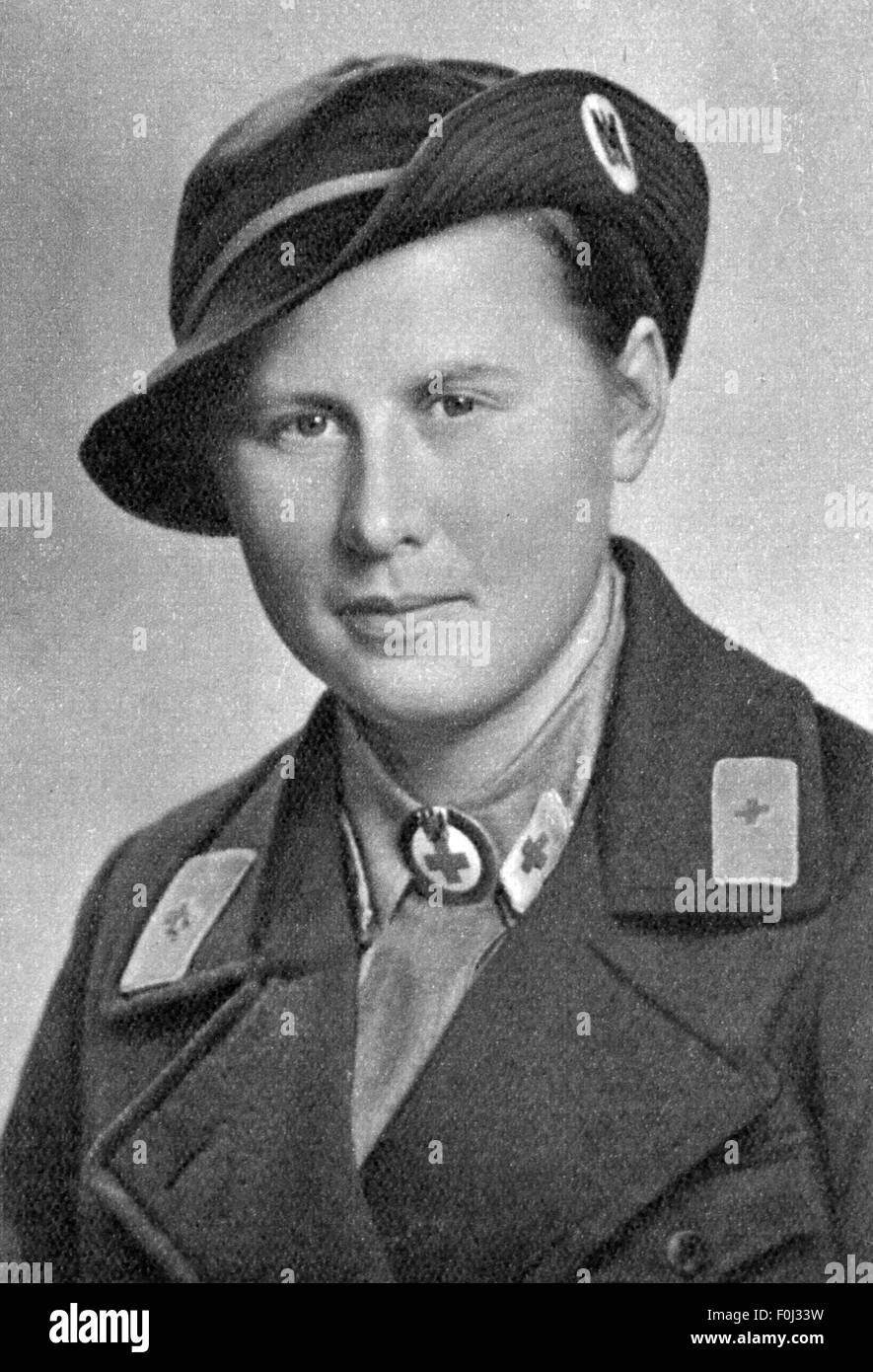 Second World War / WWII, medical corps organisation / medical service, nurse of the German red cross in war uniform, October 1939, Additional-Rights-Clearences-Not Available Stock Photo