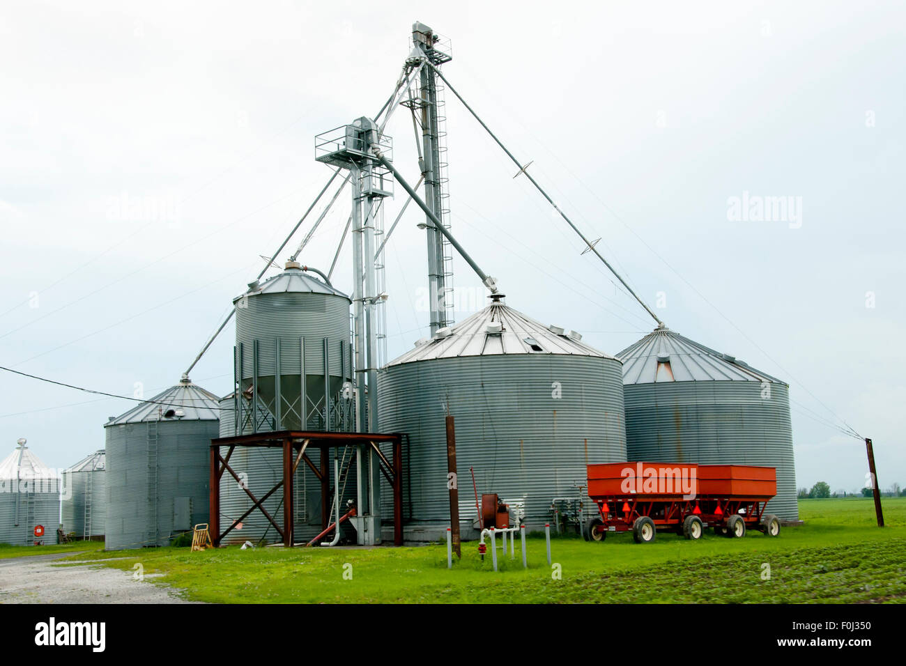 Farm Silos Quebec Canada Stock Photo Alamy