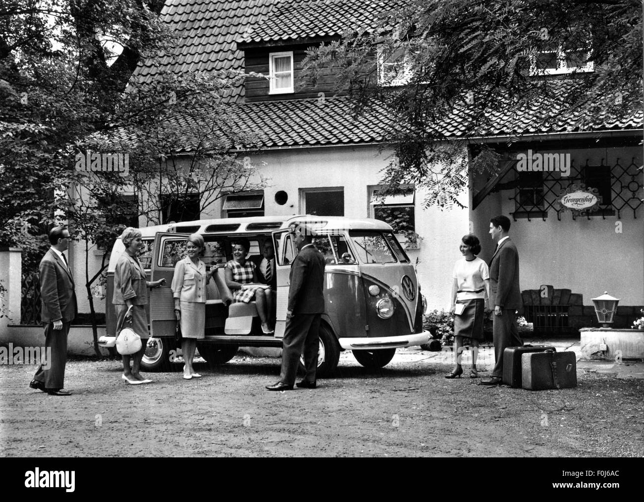 transport / transportation, car, vehicle variants, Volkswagen, VW Type 2, Transporter, side view of T1, Germany, Additional-Rights-Clearences-Not Available Stock Photo