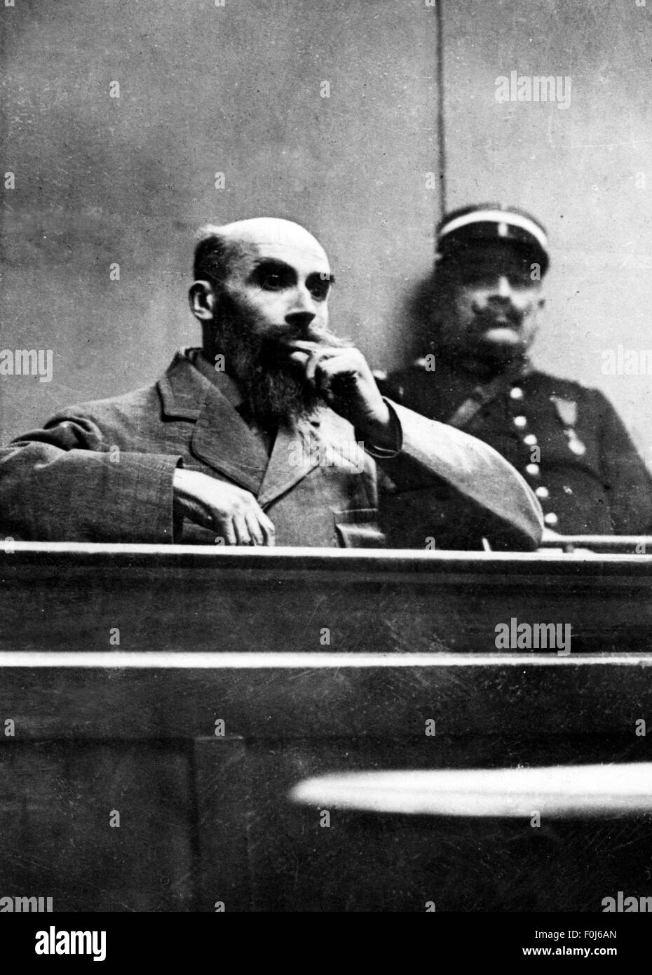 Landru, Henri Desire, 12.4.1869 - 25.2.1922, French serial killer, half length, during the trial, Versailles, 7.11. - 30.11.1921, Stock Photo