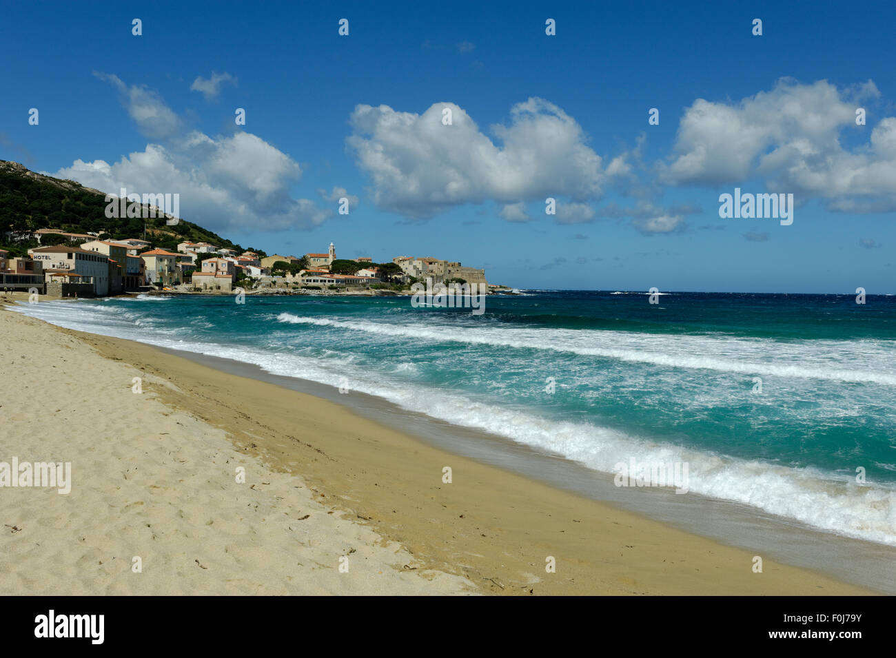 Beach of Algajola, Haute-Corse, Balagne, North Coast, Corsica, France Stock Photo