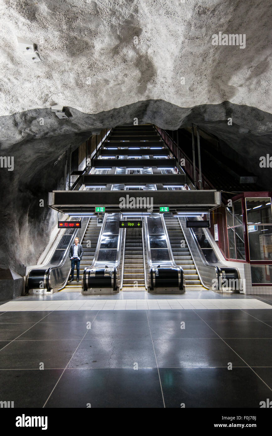 Subway, Fridhemsplan station, escalator, Tunnelbana, Stockholm, Sweden