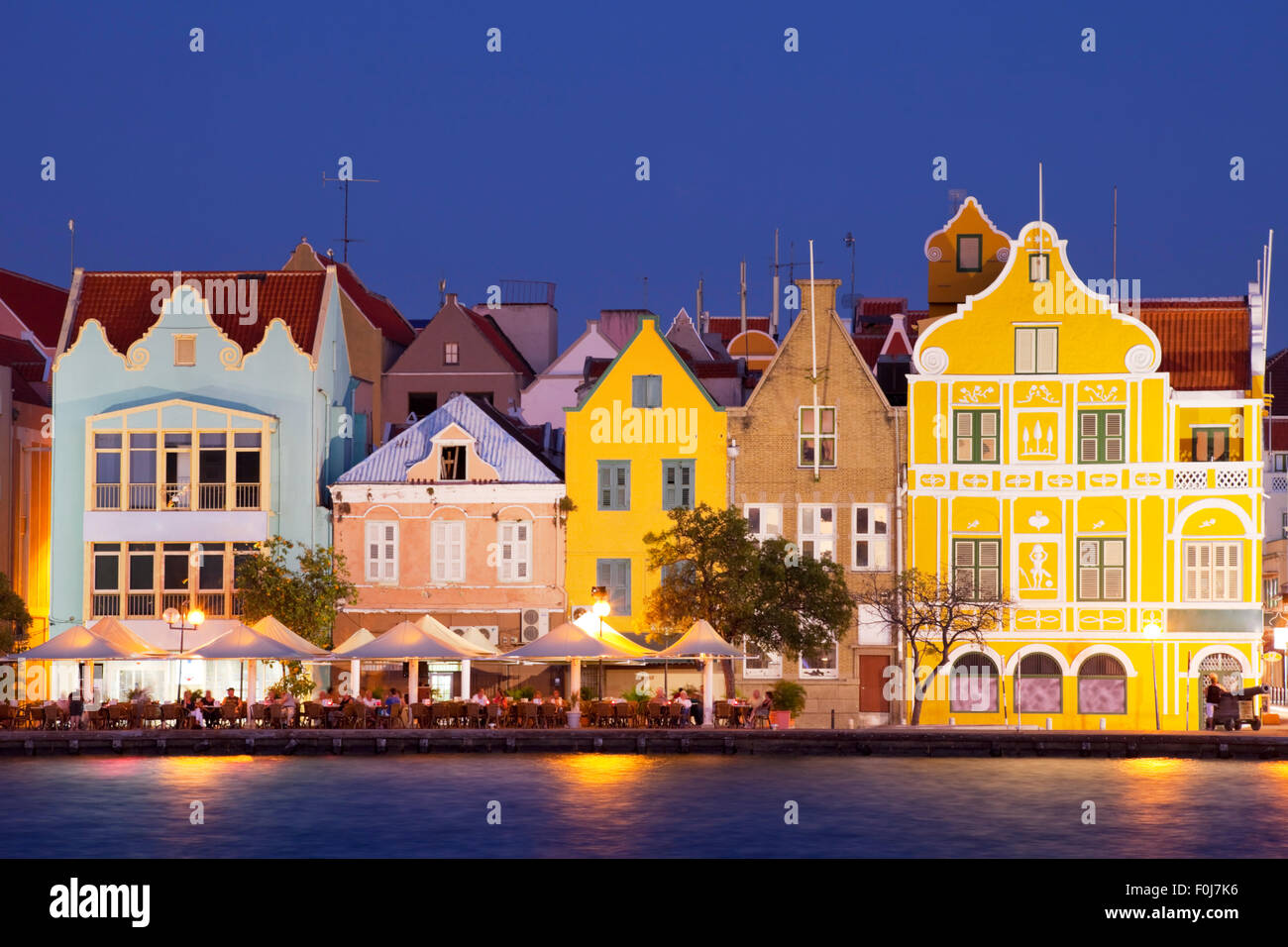 The coloured houses of Willemstad, Curaçao in the Netherlands Antilles