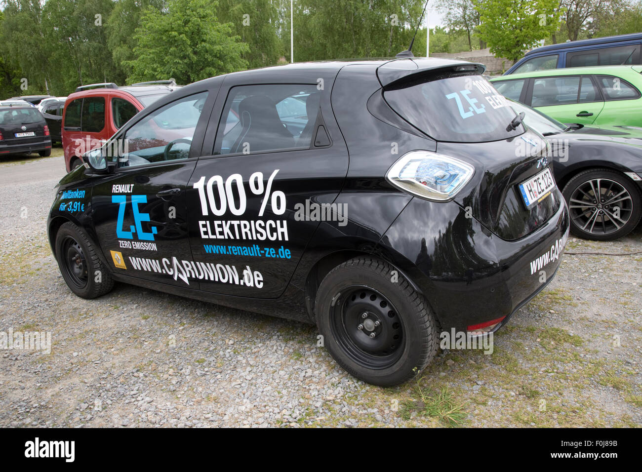 Renault ZE 100% zero emission electric rechargeable car Germany Stock Photo