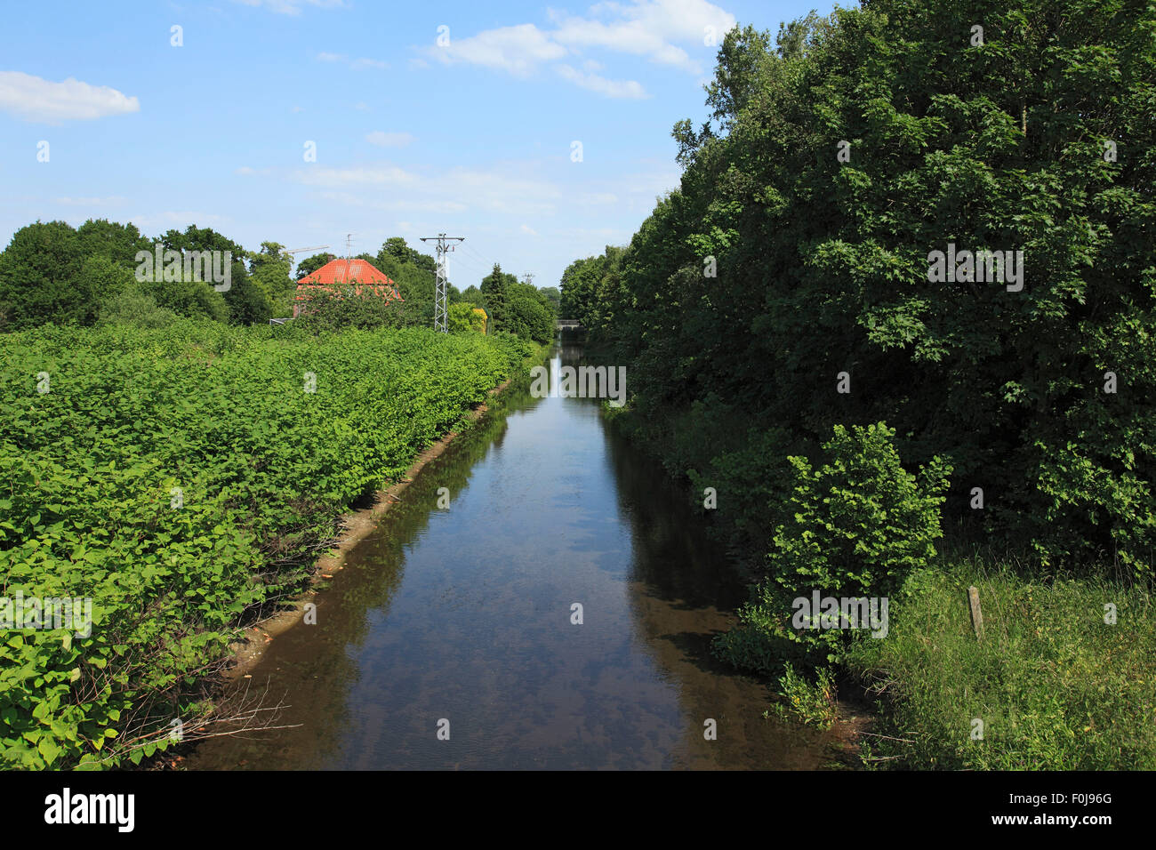 Nierskanal im Flussbett der Fossa Eugeniana, Geldern-Veert, Niederrhein, Nordrhein-Westfalen Stock Photo