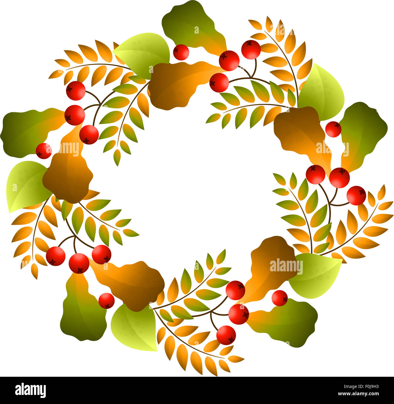 Autumn wreath on a white background Stock Photo - Alamy