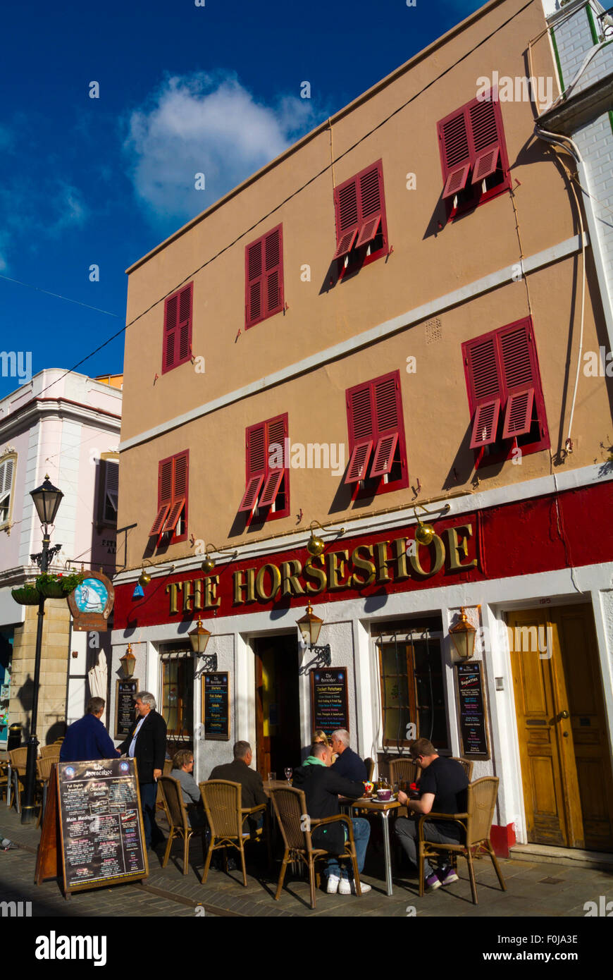 The Horseshoe, pub, old town, Gibraltar, Europe Stock Photo Alamy