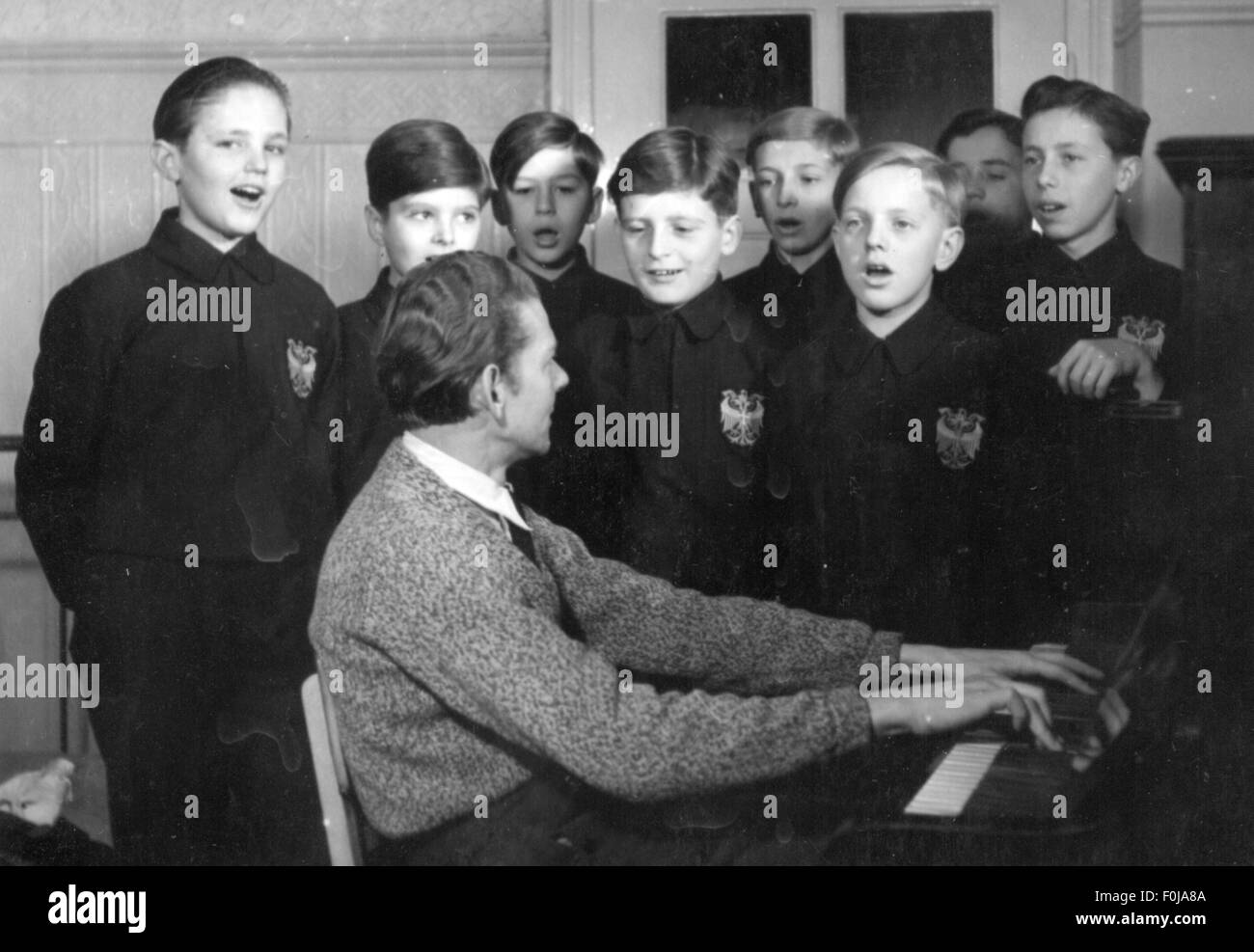 music, vocal music, choir, Vienna Boys' Choir, during a European tour, Celle, 1946, Additional-Rights-Clearences-Not Available Stock Photo