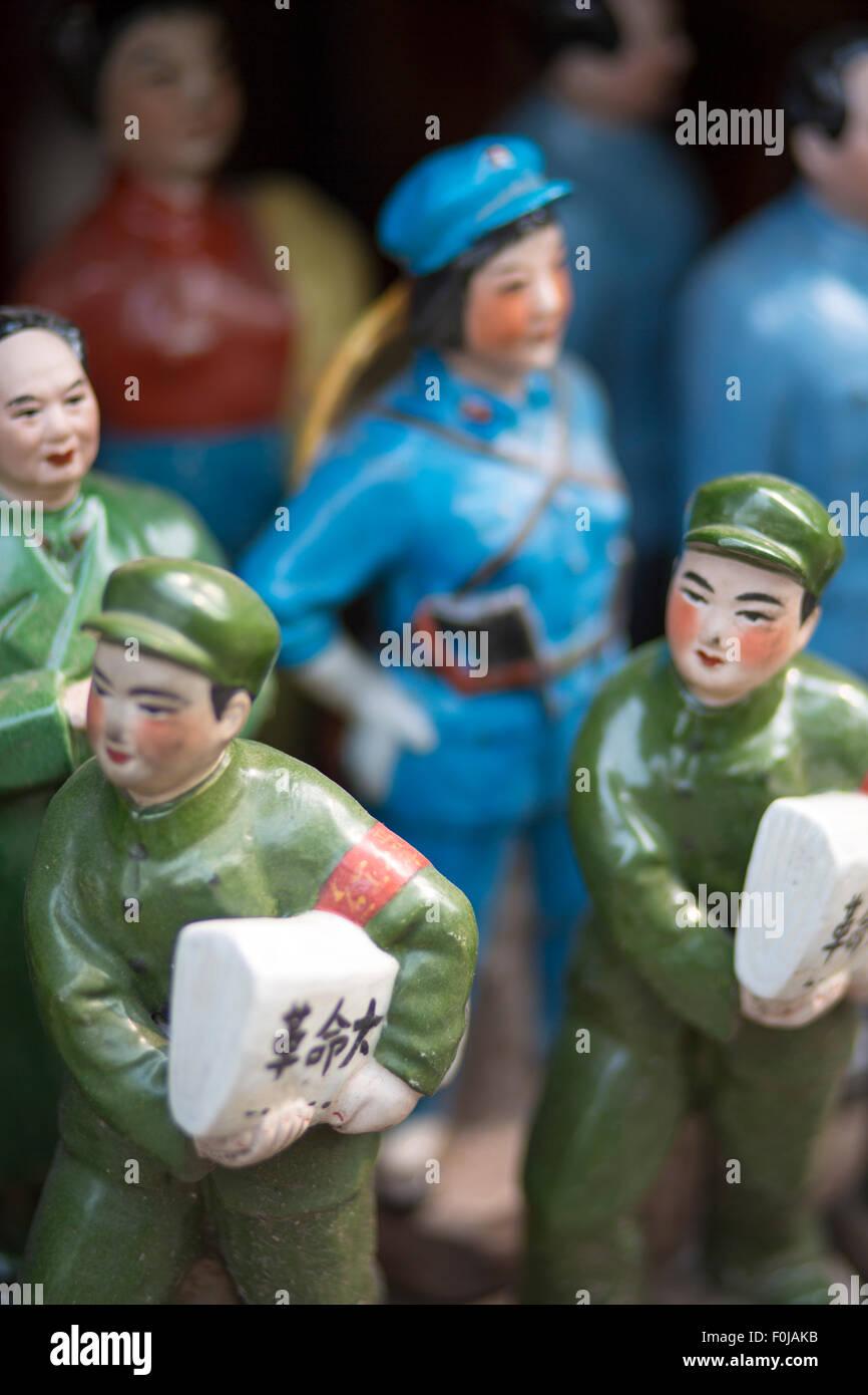 Little chinese tin soldiers found in a market in Shanghai, China 2013 Stock Photo