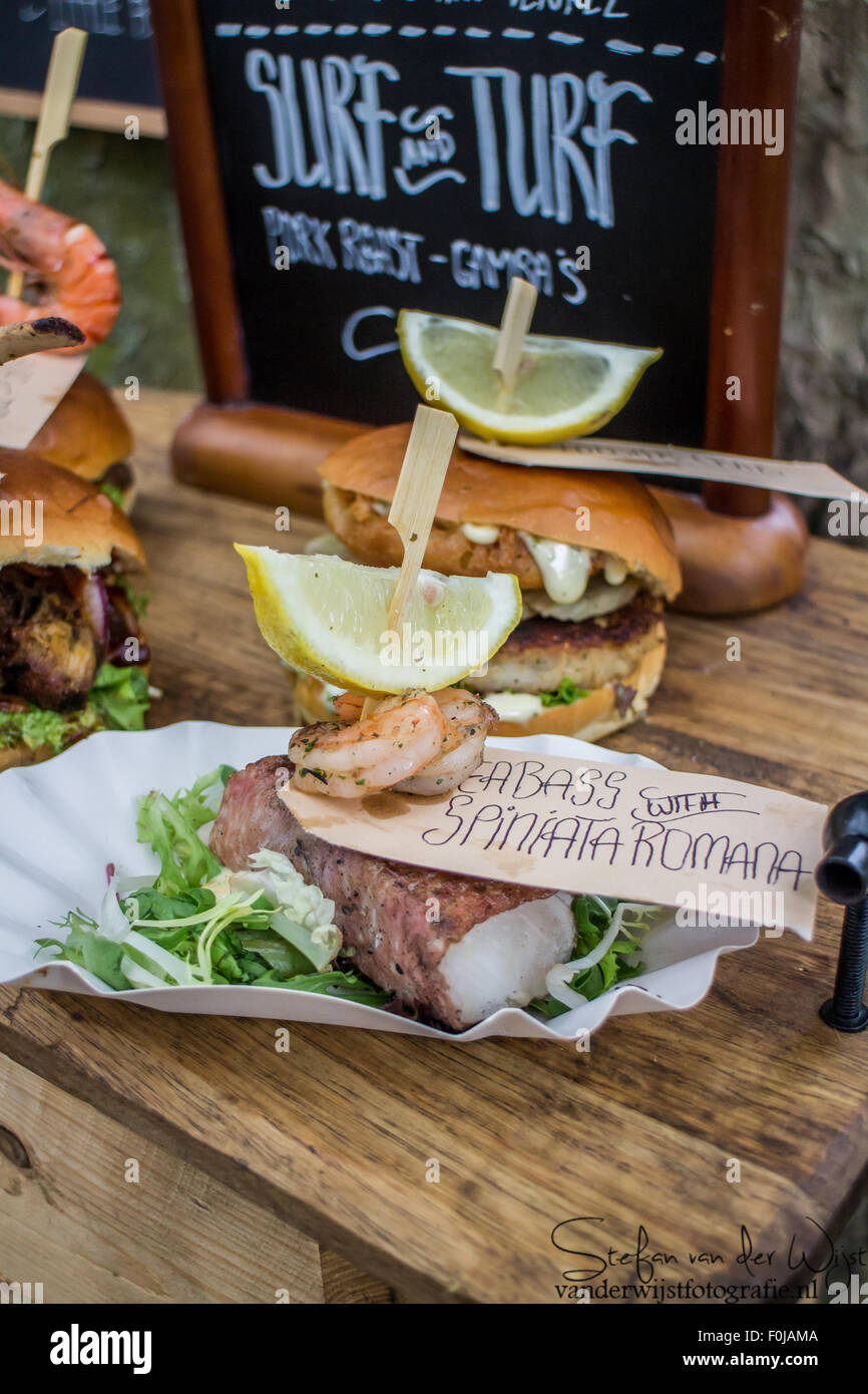 Food truck festival in Nijmegen, The Netherlands Stock Photo