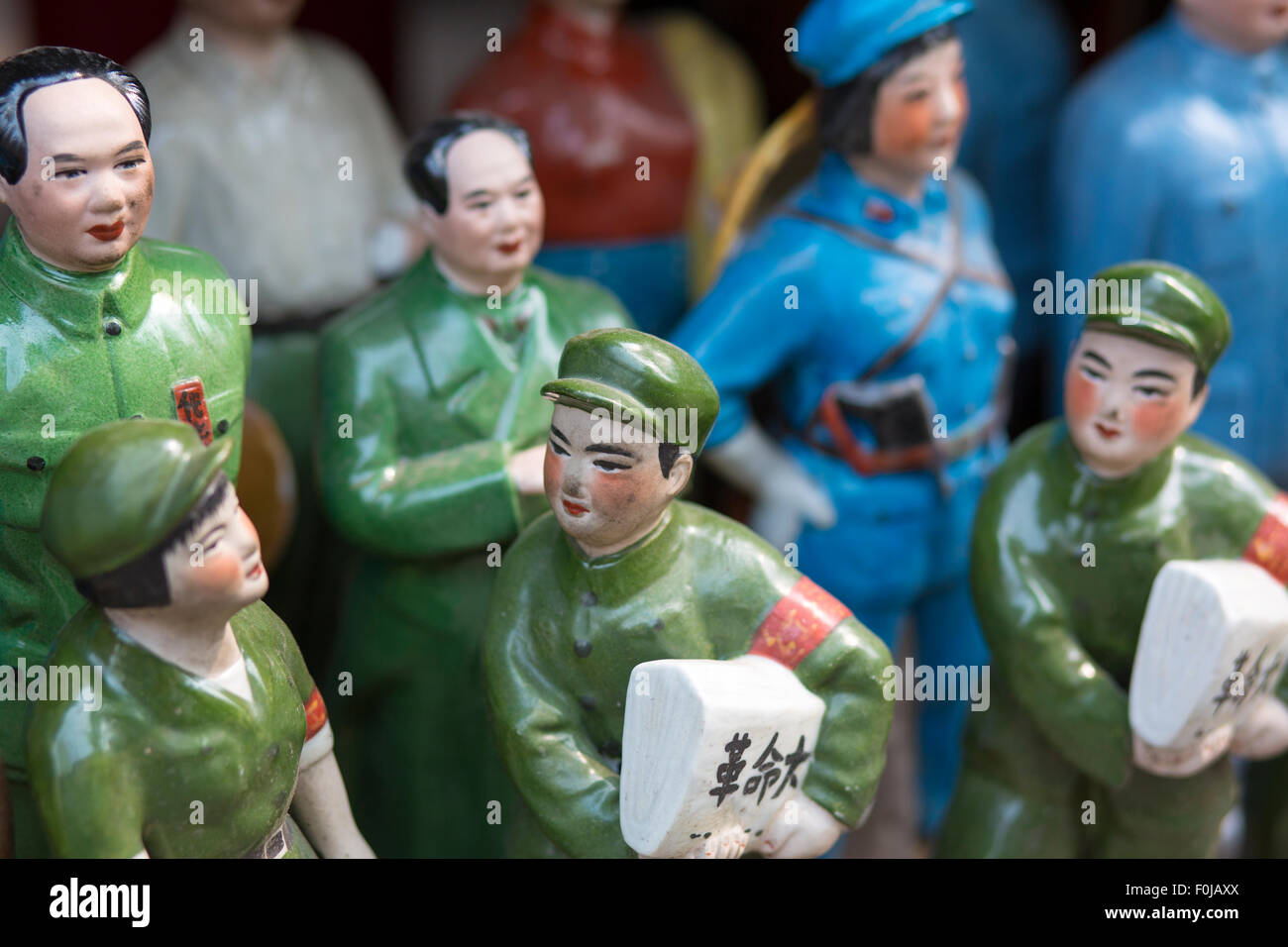 Little chinese tin soldiers found in a market in Shanghai, China 2013 Stock Photo