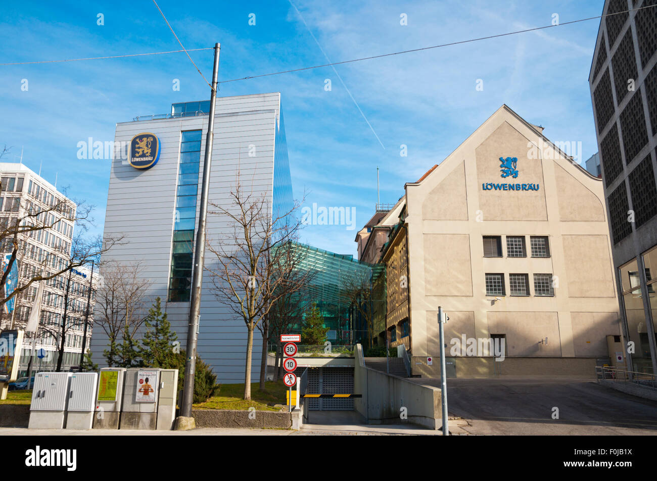 Löwenbrau AG, beer factory, brewery, Maxvorstadt, Munich, Bavaria, Germany Stock Photo