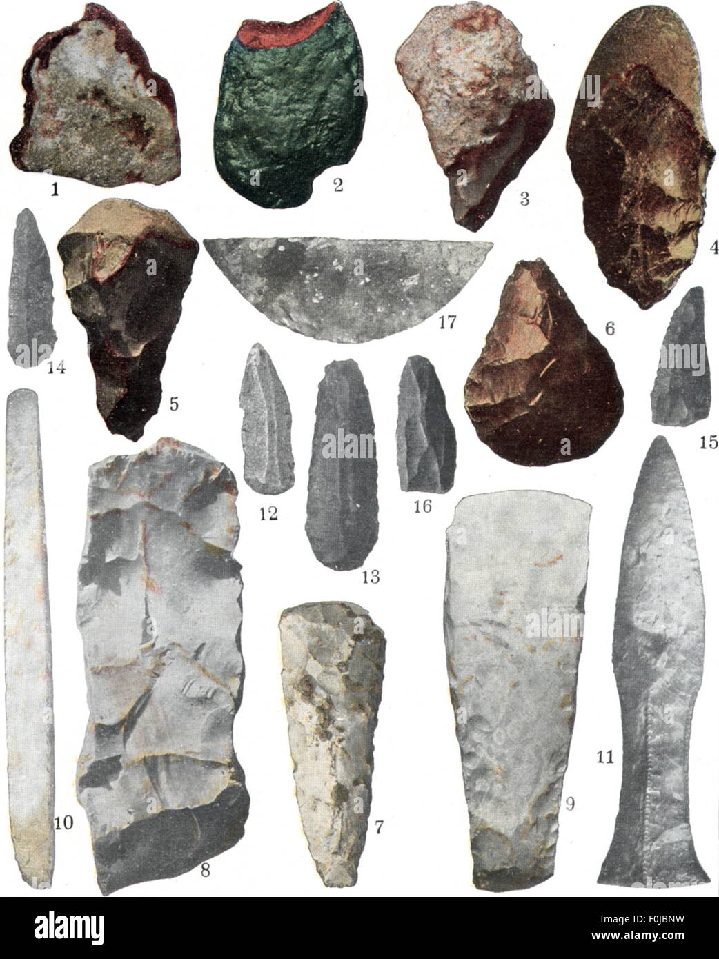 prehistoric times, tools, flint stone tools from different times