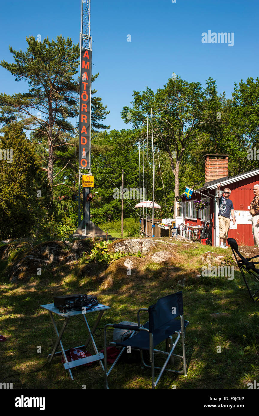 Amateur Radio club station in Sweden Stock Photo