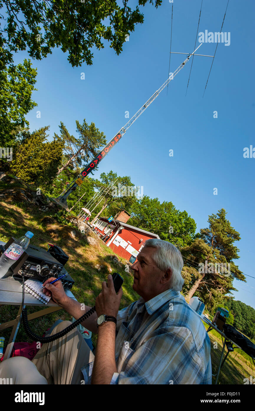 Amateur Radio club station in Sweden Stock Photo image