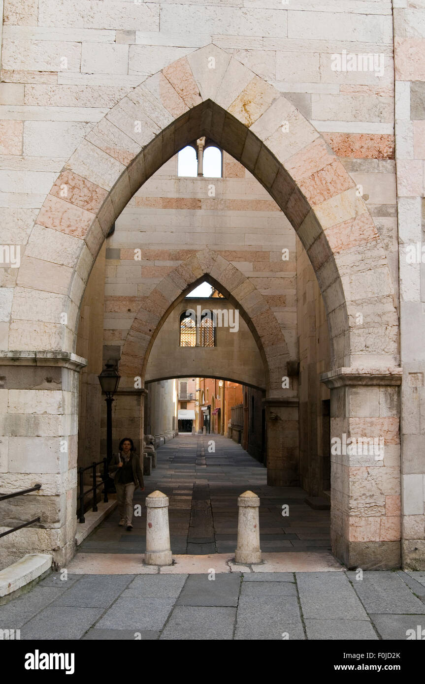 arch arches way archway keystone stone Italian architecture door Stock Photo
