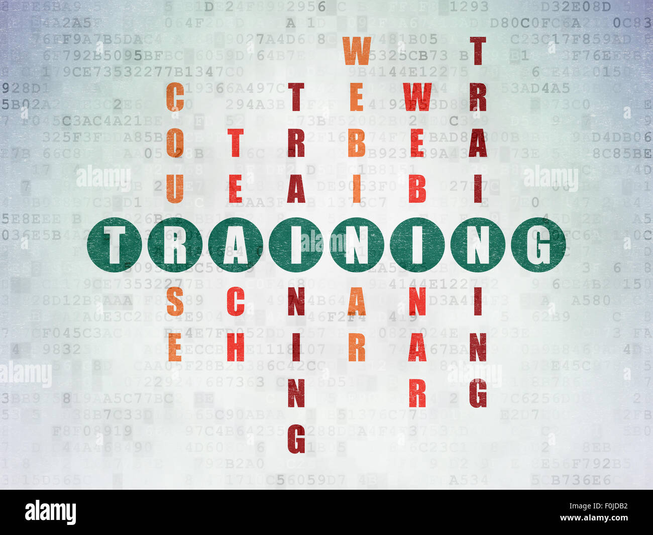 Education concept word Training in solving Crossword Puzzle Stock