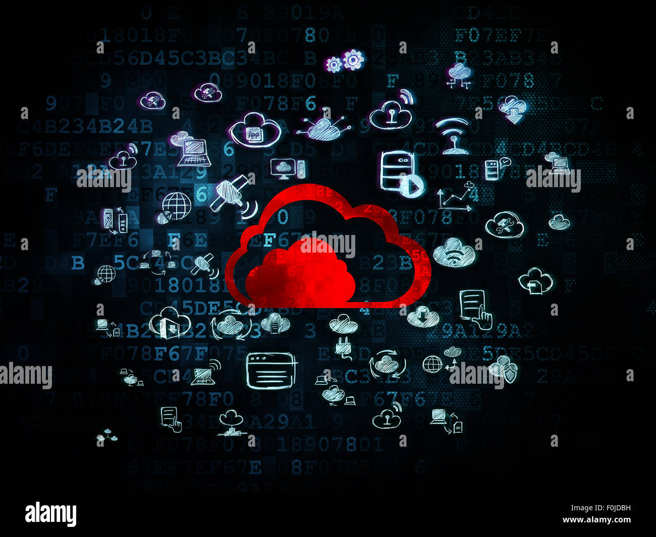 Cloud computing concept: Cloud on Digital background Stock Photo - Alamy